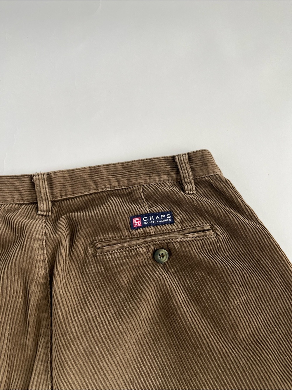 Chaps Ralph Lauren Men's Dark Brown Corduroy Pleated Pants - Picture 4 of 7